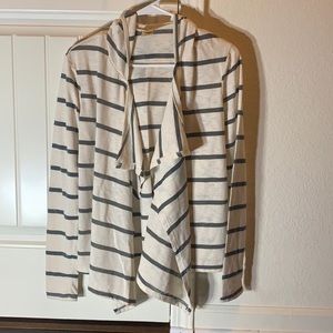 Mossimo cardigan stripes beige and gray